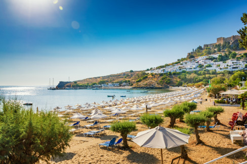 Rodos, plaža, more, letovanje